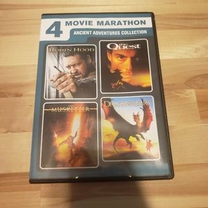 4 MOVIES MARATHON DVD (2 DISCS)ROBIN HOOD, THE QUEST, THE MUSKETEER, DRAGONHEART